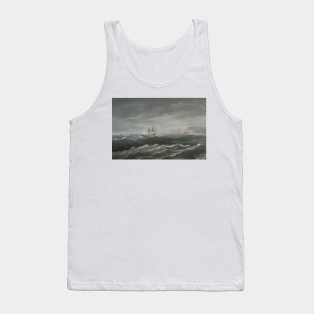 Shipwreck Near a Rocky Coast by Thomas Birch Tank Top by Classic Art Stall